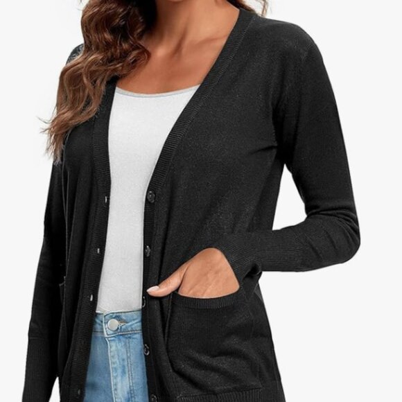 NEW Urban CoCo Women's Button Down Cardigan Sz L Pockets Lightweight Knit - Picture 8 of 10